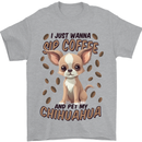 Sip Coffee and Pet My Chihuahua Mens T-Shirt 100% Cotton Sports Grey