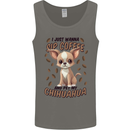 Sip Coffee and Pet My Chihuahua Mens Vest Tank Top Charcoal