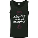 Sipping and Dropshipping Funny Coffee Work Mens Vest Tank Top Black