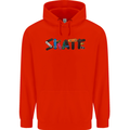 Skate Skateboard Skateboarding Mens 80% Cotton Hoodie Bright Red