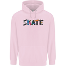 Skate Skateboard Skateboarding Mens 80% Cotton Hoodie Light Pink