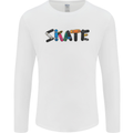 Skate Skateboard Skateboarding Mens Long Sleeve T-Shirt White