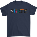 Skate Skateboard Skateboarding Mens T-Shirt 100% Cotton Navy Blue