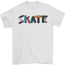 Skate Skateboard Skateboarding Mens T-Shirt 100% Cotton White