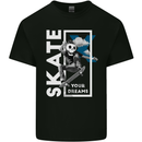 Skate Your Dreams Skateboard Skull Mens Cotton T-Shirt Tee Top Black