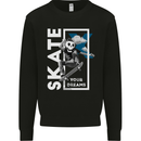Skate Your Dreams Skateboard Skull Mens Sweatshirt Jumper Black