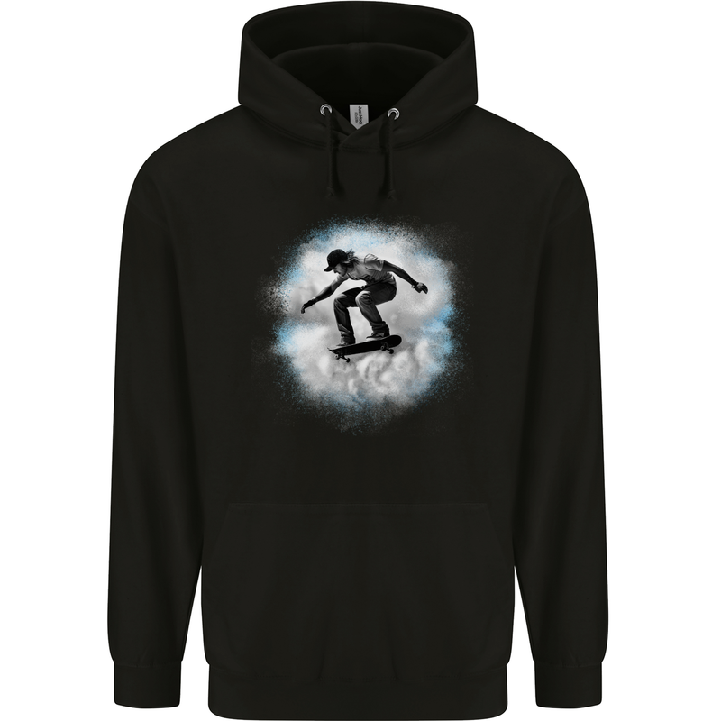 Skateboard Cloud Skateboarder Childrens Kids Hoodie Black