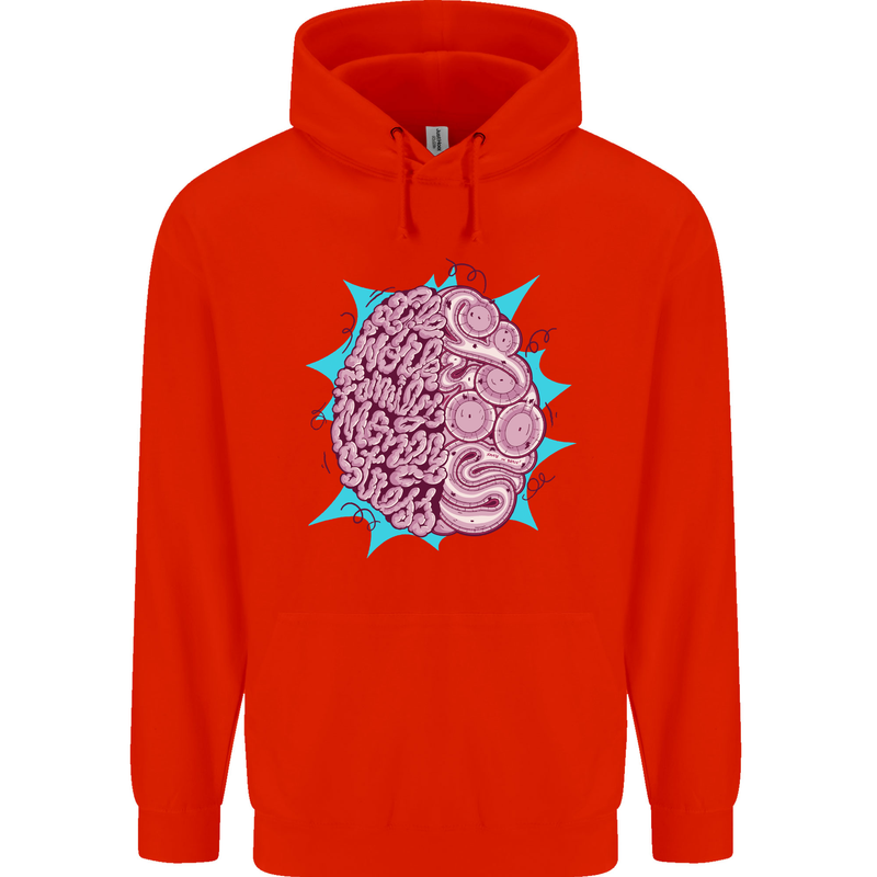 Skatepark Brain Skateboarding Skateboard Childrens Kids Hoodie Bright Red