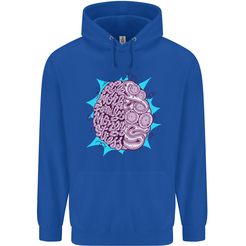 Skatepark Brain Skateboarding Skateboard Childrens Kids Hoodie Royal Blue