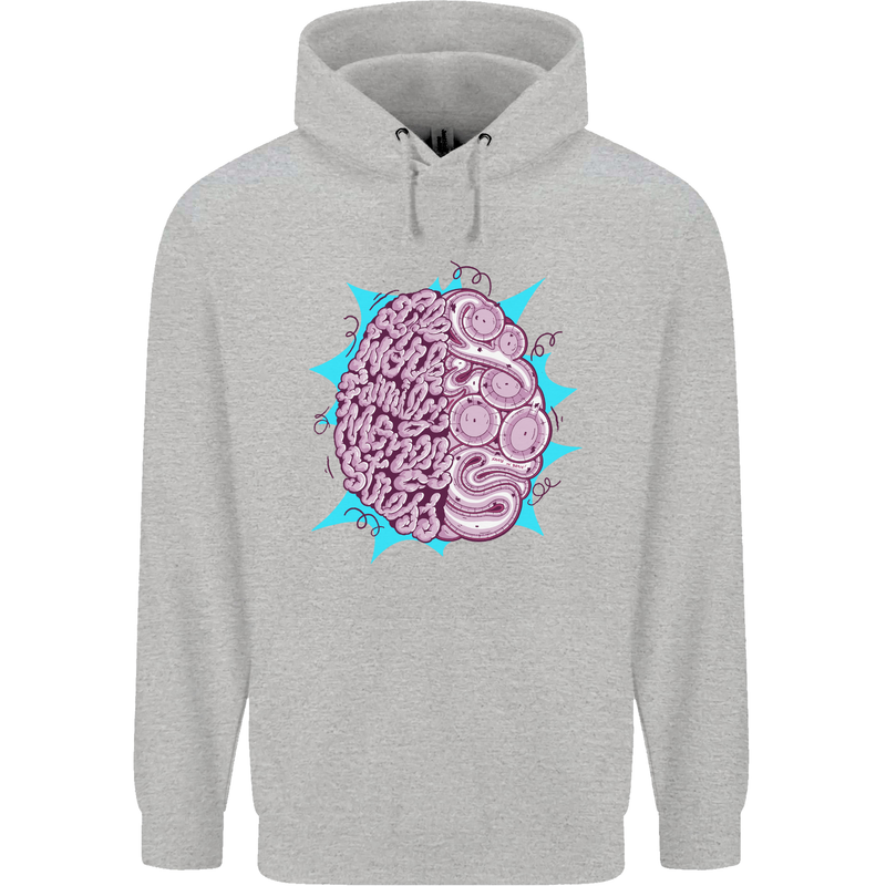 Skatepark Brain Skateboarding Skateboard Childrens Kids Hoodie Sports Grey