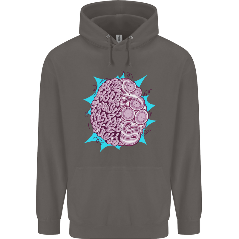Skatepark Brain Skateboarding Skateboard Mens 80% Cotton Hoodie Charcoal