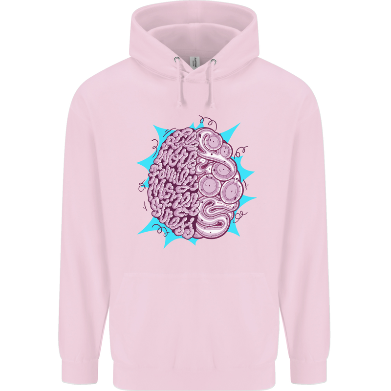 Skatepark Brain Skateboarding Skateboard Mens 80% Cotton Hoodie Light Pink