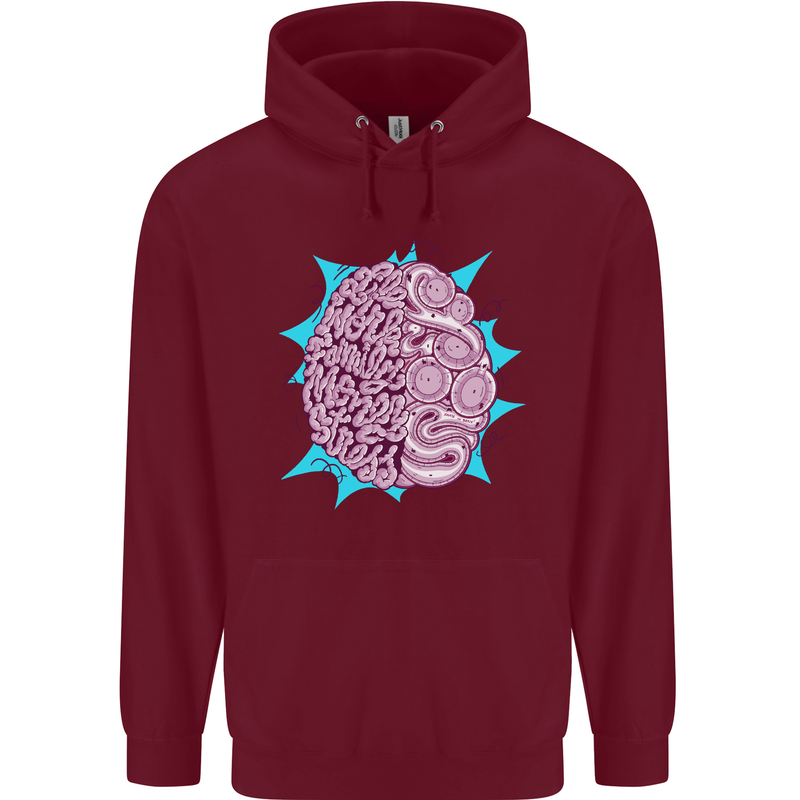 Skatepark Brain Skateboarding Skateboard Mens 80% Cotton Hoodie Maroon