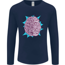 Skatepark Brain Skateboarding Skateboard Mens Long Sleeve T-Shirt Navy Blue