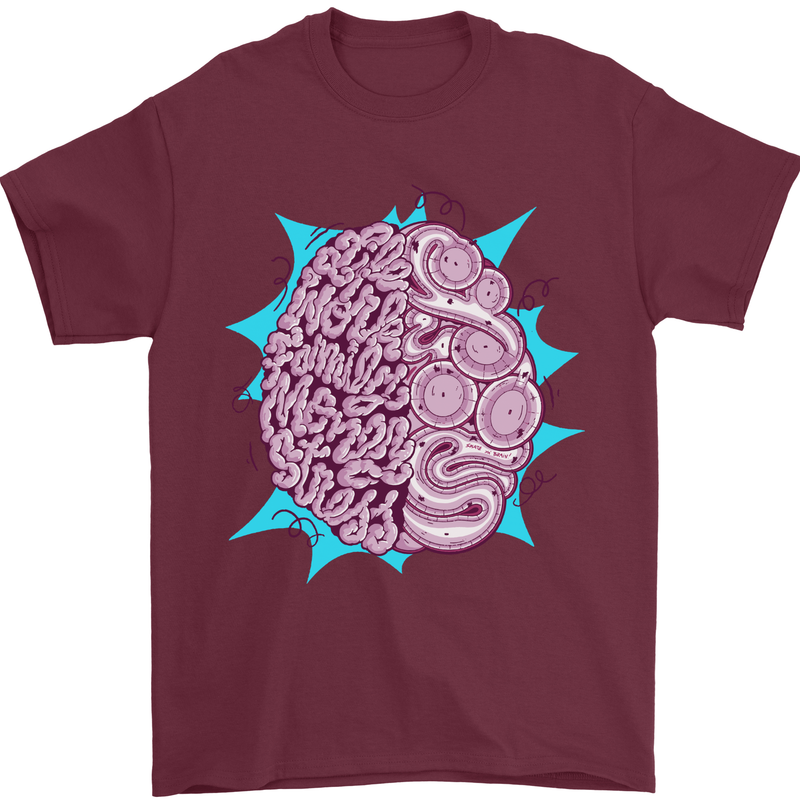Skatepark Brain Skateboarding Skateboard Mens T-Shirt 100% Cotton Maroon