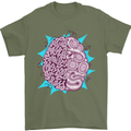 Skatepark Brain Skateboarding Skateboard Mens T-Shirt 100% Cotton Military Green