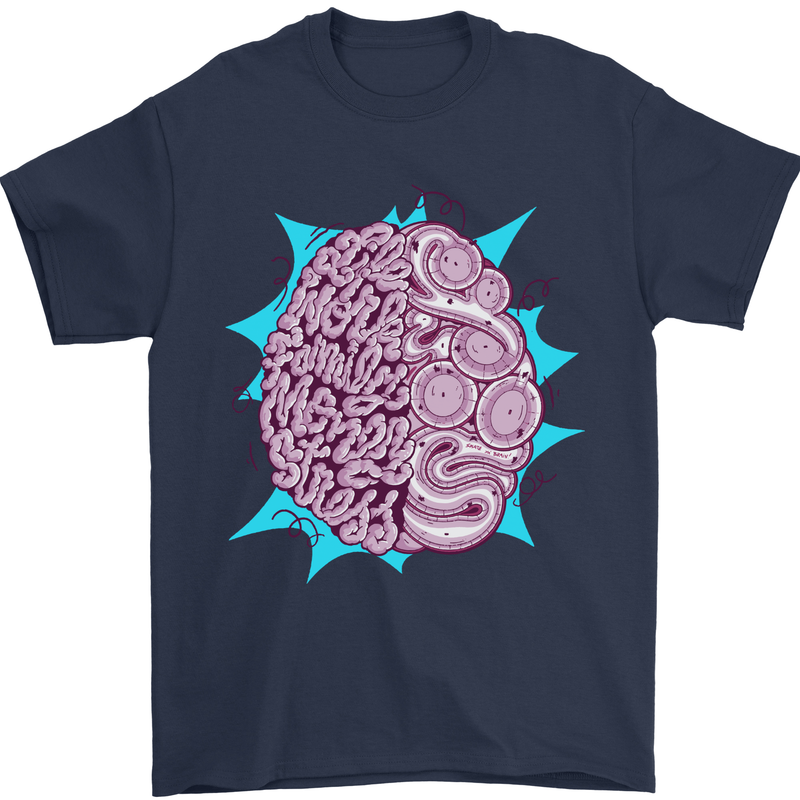 Skatepark Brain Skateboarding Skateboard Mens T-Shirt 100% Cotton Navy Blue