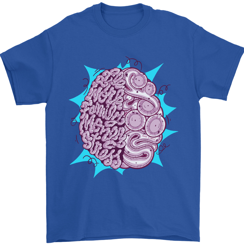 Skatepark Brain Skateboarding Skateboard Mens T-Shirt 100% Cotton Royal Blue