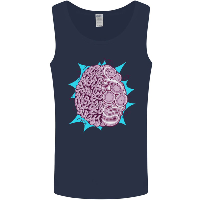 Skatepark Brain Skateboarding Skateboard Mens Vest Tank Top Navy Blue