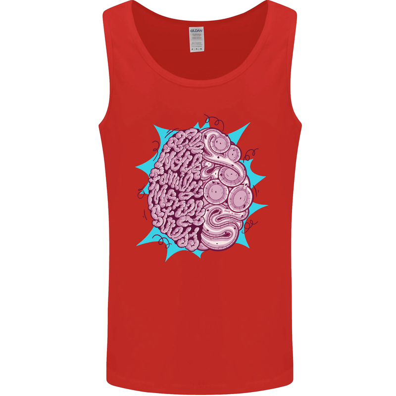 Skatepark Brain Skateboarding Skateboard Mens Vest Tank Top Red
