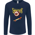 Skater Eye Skateboarding Skateboard Mens Long Sleeve T-Shirt Navy Blue