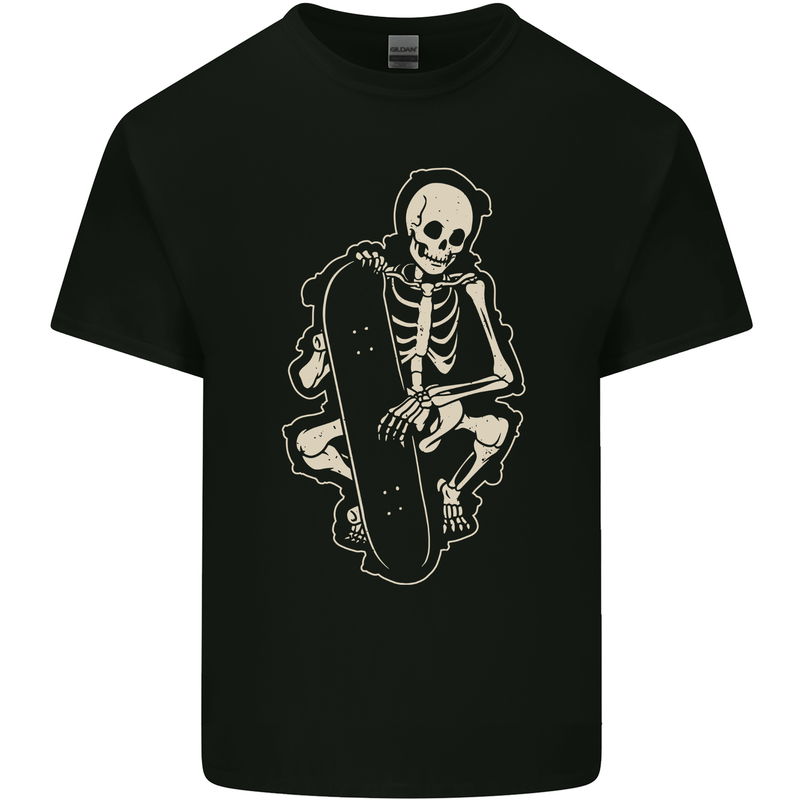 Skater Skeleton Skateboard Skateboarding Kids T-Shirt Childrens Black