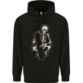 Skater Skeleton Skateboard Skateboarding Mens 80% Cotton Hoodie Black