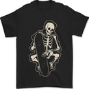 Skater Skeleton Skateboard Skateboarding Mens T-Shirt 100% Cotton Black