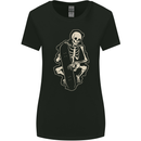 Skater Skeleton Skateboard Skateboarding Womens Wider Cut T-Shirt Black