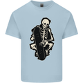 Skater Skeleton Skateboarding Skateboard Mens Cotton T-Shirt Tee Top Light Blue