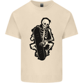 Skater Skeleton Skateboarding Skateboard Mens Cotton T-Shirt Tee Top Natural