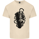 Skater Skeleton Skateboarding Skateboard Mens Cotton T-Shirt Tee Top Natural