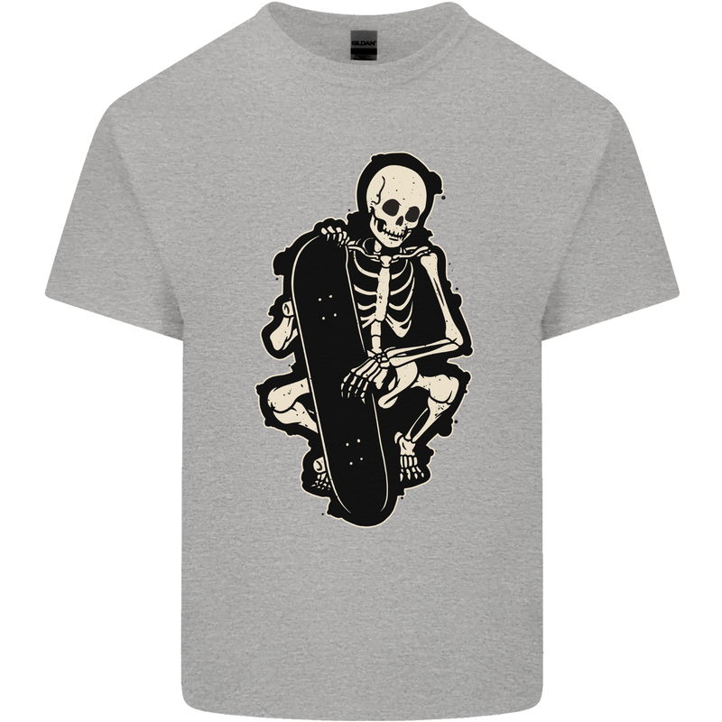 Skater Skeleton Skateboarding Skateboard Mens Cotton T-Shirt Tee Top Sports Grey
