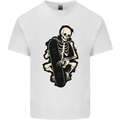 Skater Skeleton Skateboarding Skateboard Mens Cotton T-Shirt Tee Top White