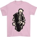 Skater Skeleton Skateboarding Skateboard Mens T-Shirt 100% Cotton Light Pink