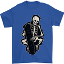 Skater Skeleton Skateboarding Skateboard Mens T-Shirt 100% Cotton Royal Blue