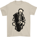 Skater Skeleton Skateboarding Skateboard Mens T-Shirt 100% Cotton Sand