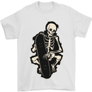 Skater Skeleton Skateboarding Skateboard Mens T-Shirt 100% Cotton White