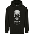 Skater Skull Skateboard Skateboarding Childrens Kids Hoodie Black