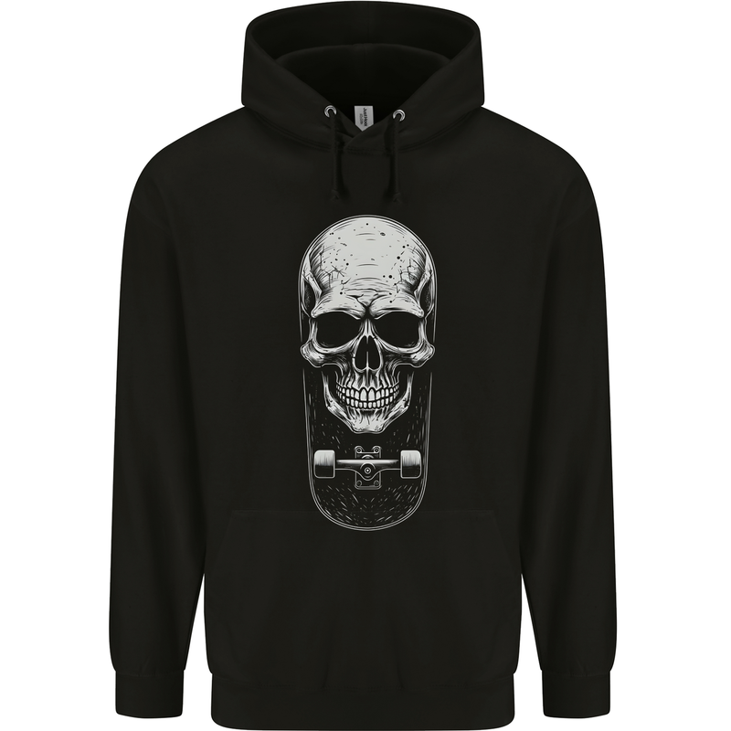 Skater Skull Skateboard Skateboarding Mens 80% Cotton Hoodie Black