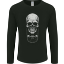Skater Skull Skateboard Skateboarding Mens Long Sleeve T-Shirt Black