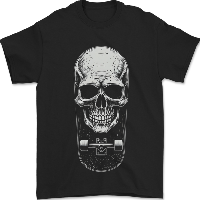 Skater Skull Skateboard Skateboarding Mens T-Shirt 100% Cotton Black
