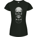 Skater Skull Skateboard Skateboarding Womens Petite Cut T-Shirt Black