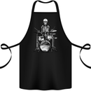Skeleton Drummer Drumming Drums Cotton Apron 100% Organic Black