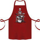 Skeleton Drummer Drumming Drums Cotton Apron 100% Organic Maroon