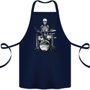 Skeleton Drummer Drumming Drums Cotton Apron 100% Organic Navy Blue