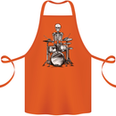 Skeleton Drummer Drumming Drums Cotton Apron 100% Organic Orange