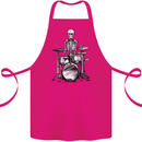 Skeleton Drummer Drumming Drums Cotton Apron 100% Organic Pink