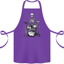 Skeleton Drummer Drumming Drums Cotton Apron 100% Organic Purple