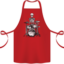 Skeleton Drummer Drumming Drums Cotton Apron 100% Organic Red